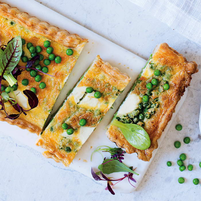 Read more about the article Goat’s cheese, pea and mint quiche