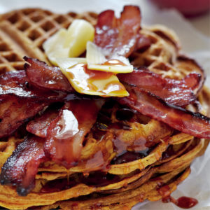 Read more about the article Butternut waffles with crispy bacon and Emmental