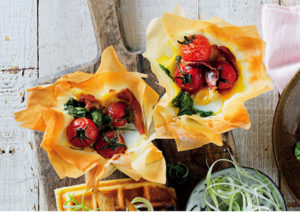 Read more about the article Eggy phyllo tarts with ham, spinach and cheese