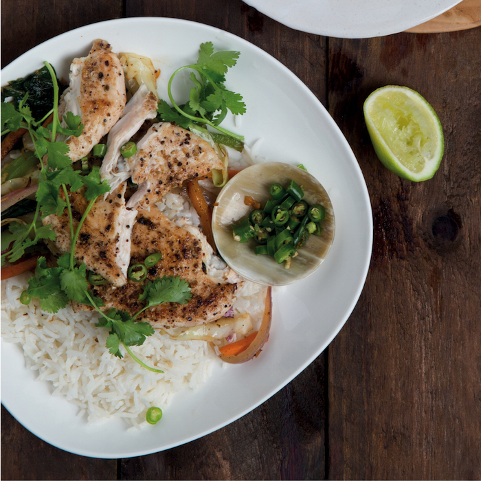 Read more about the article Five-spice chicken with coconut rice and veggies