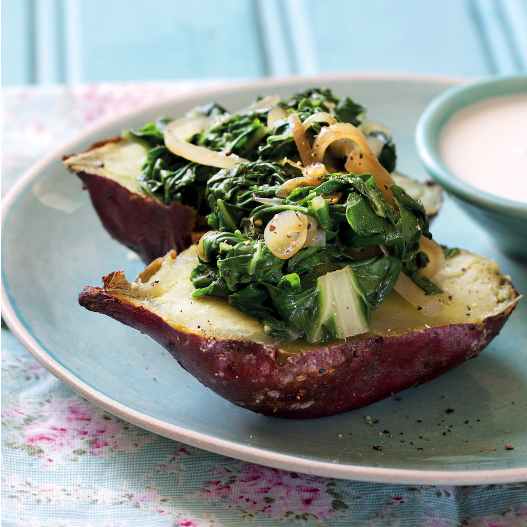 Read more about the article Spinach-topped sweet potatoes
