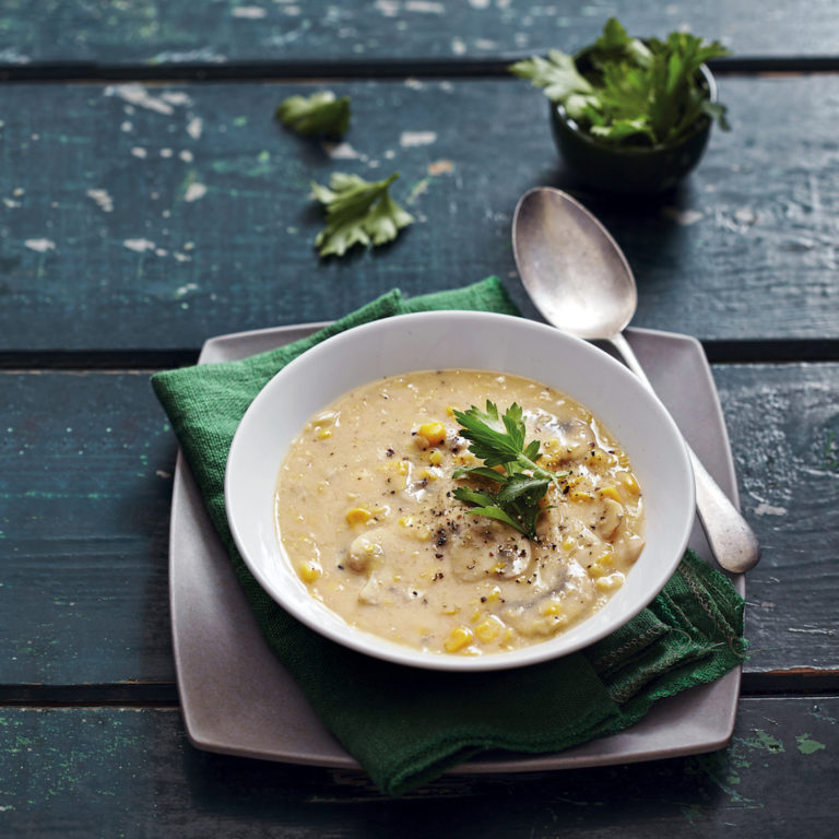 Corn and mushroom chowder - MyKitchen