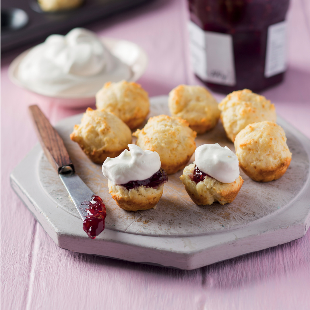 Read more about the article Mini drop scones with jam and cream