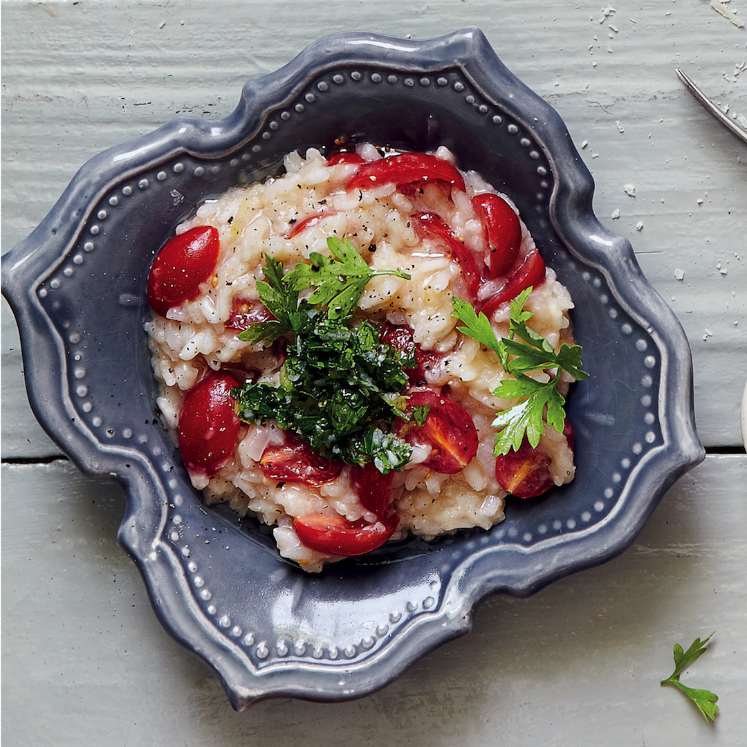 You are currently viewing Tomato risotto with gremolata