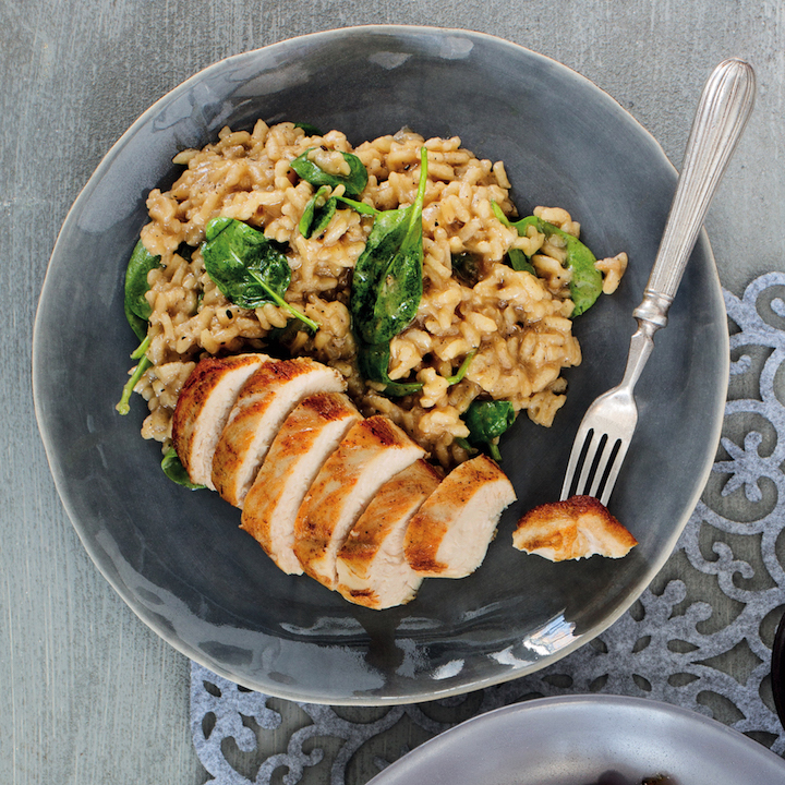 Read more about the article Spinach risotto with roast chicken