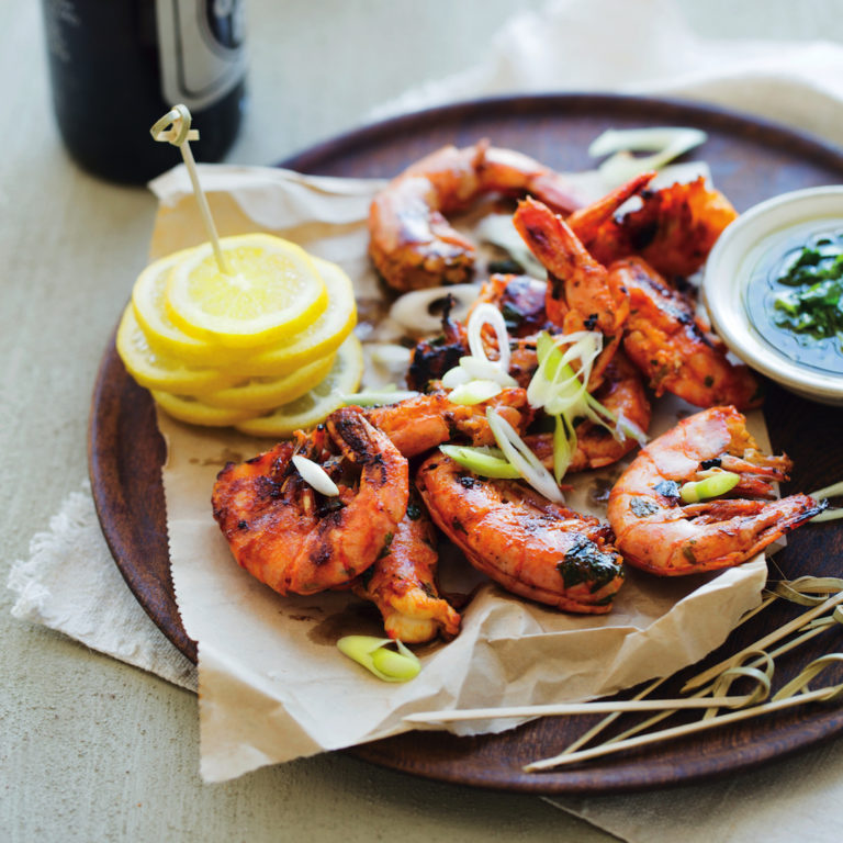 Grilled prawns with coriander dressing MyKitchen