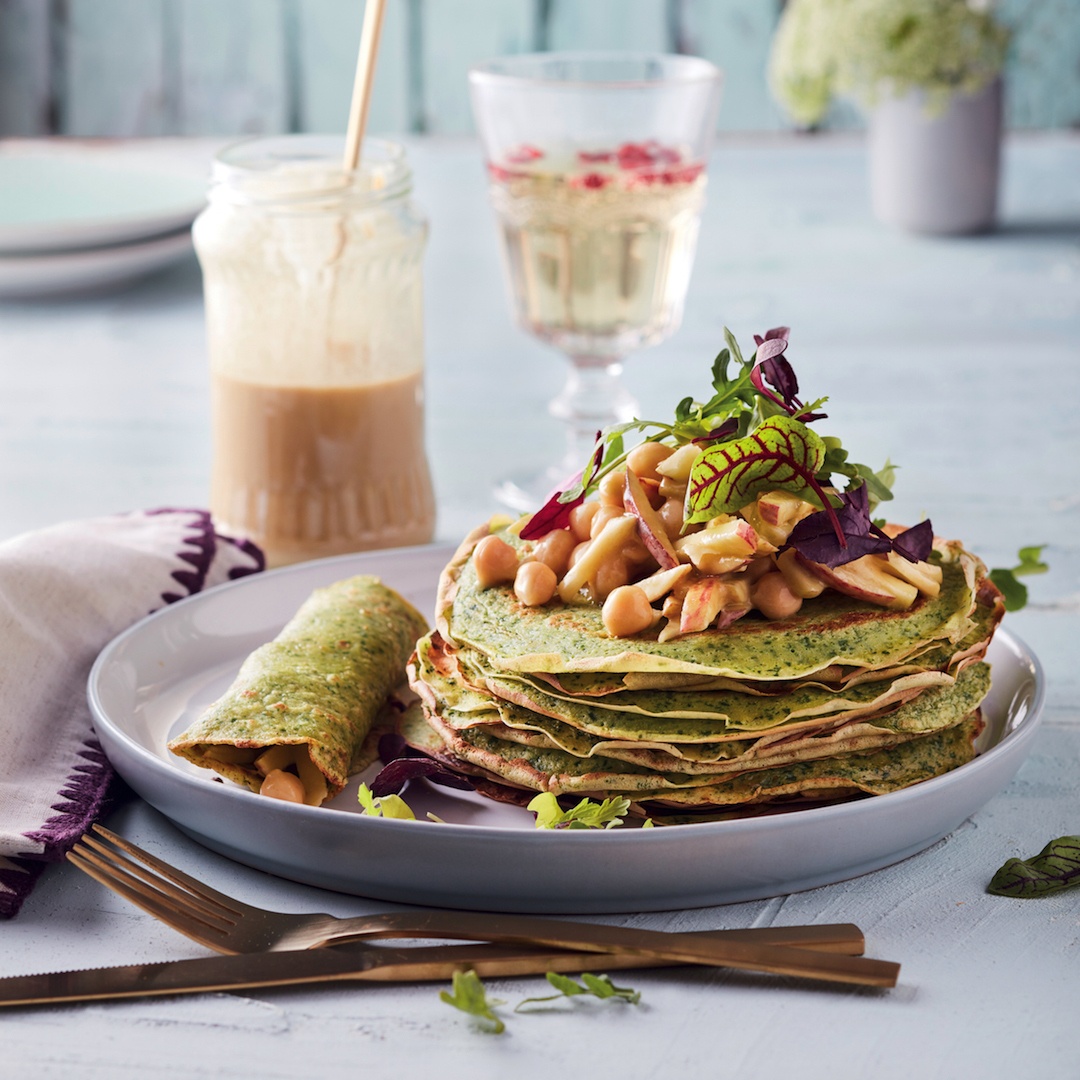 Read more about the article Apple and chickpea spinach crêpes