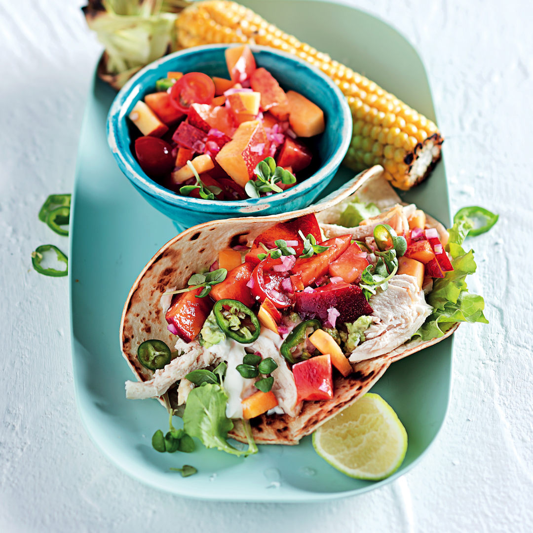 Read more about the article Summer chicken and nectarine tortillas