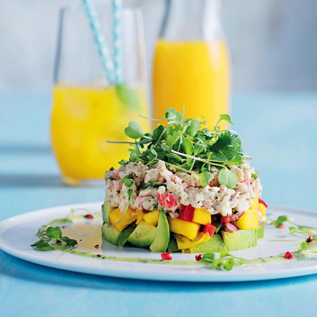 Read more about the article Crab, avocado and mango stacks
