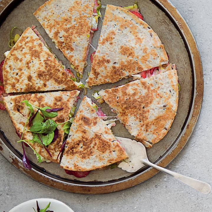 You are currently viewing Leek and strawberry quesadillas