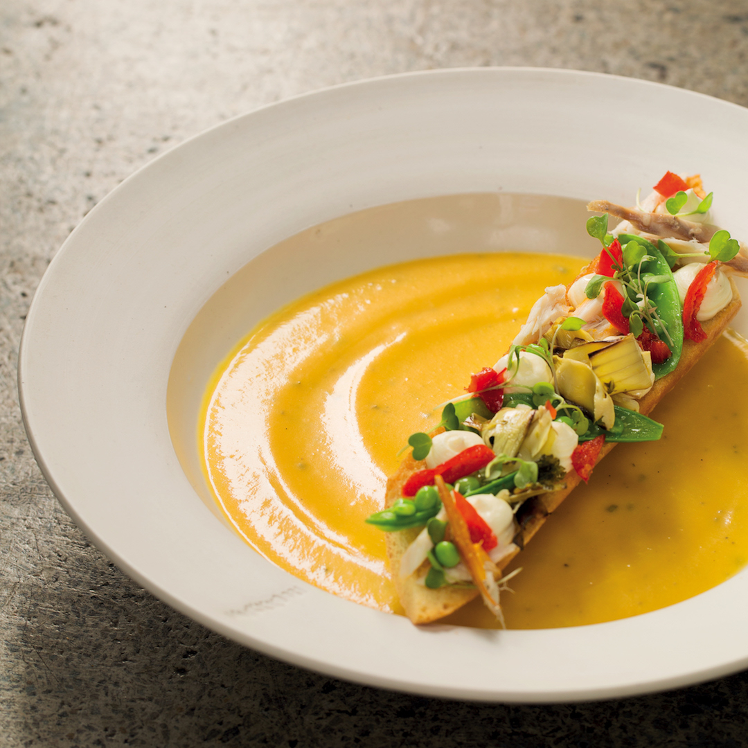 You are currently viewing Pumpkin soup with smoked snoek and Peppadew crostini