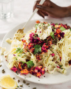 Read more about the article Salmon and beetroot pasta