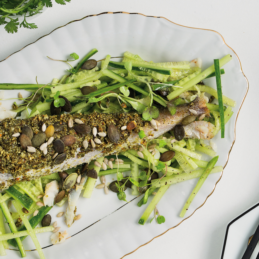 Read more about the article Seeded hake with cucumber salad