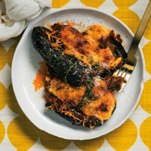Read more about the article Bolognese-stuffed brinjals