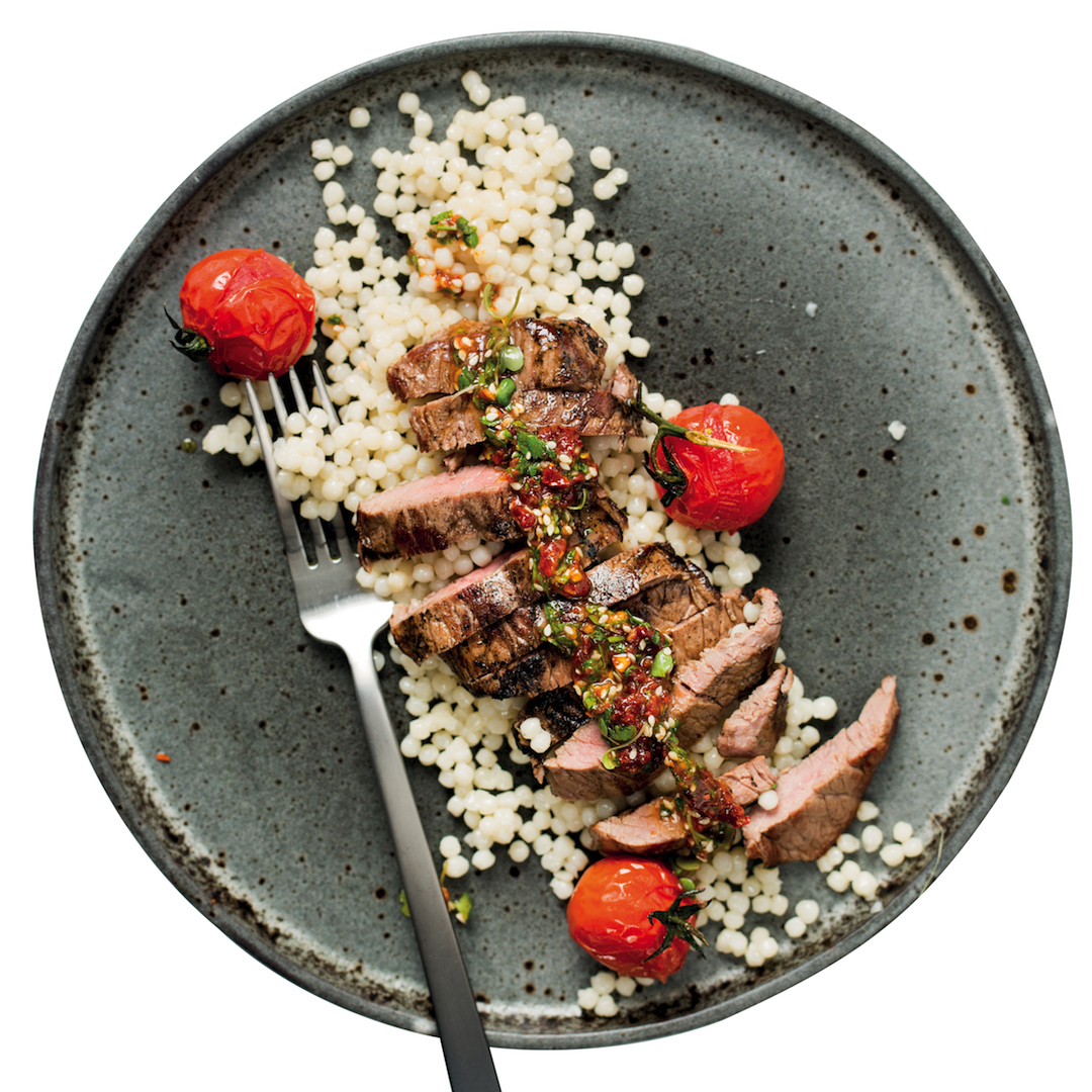 Read more about the article Ostrich steak salad with pearl couscous
