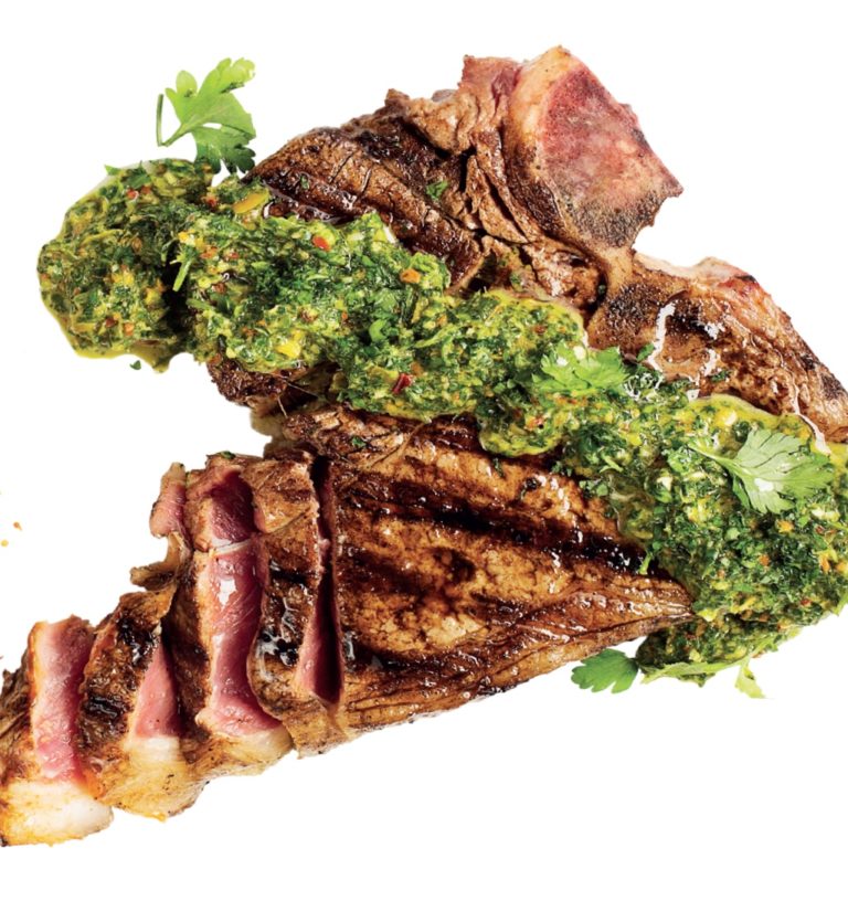 Perfectly braaied Tbone steak with chilli chimichurri MyKitchen