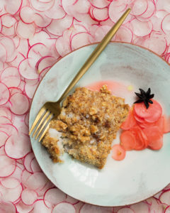 Read more about the article Walnut crusted hake with apple cider radishes
