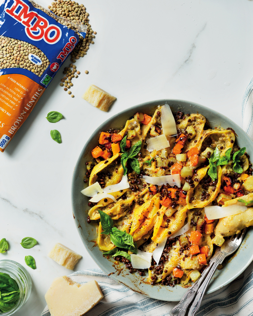 You are currently viewing Creamy lentil and veggie bake with IMBO brown lentils