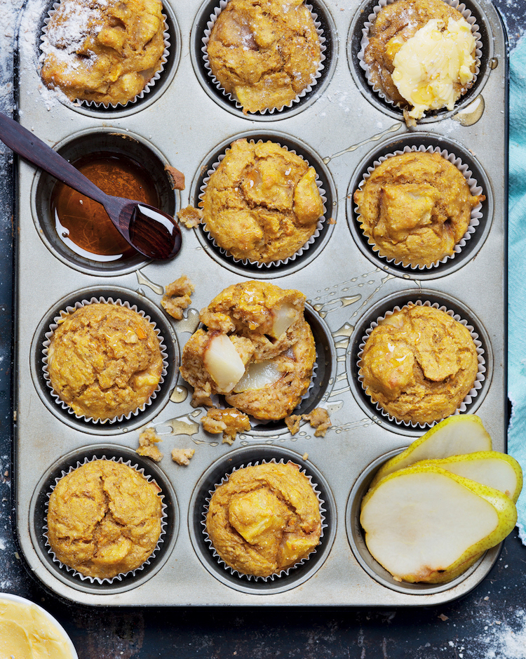 You are currently viewing Low GI pear & pumpkin breakfast muffins