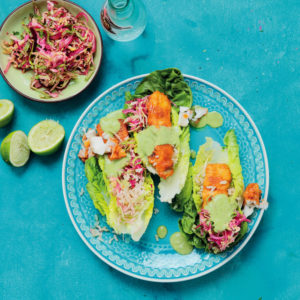 Read more about the article Fish burritos with lettuce cups and jalapeño dressing
