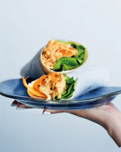 Read more about the article Wholewheat curry chicken wraps with baby spinach and carrots