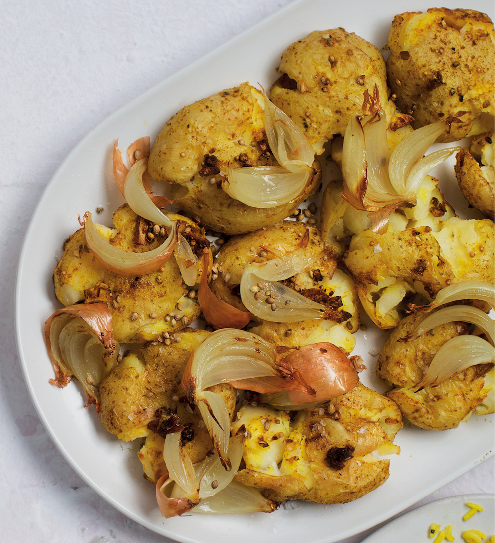 Read more about the article Smashed potatoes with Bombay spice