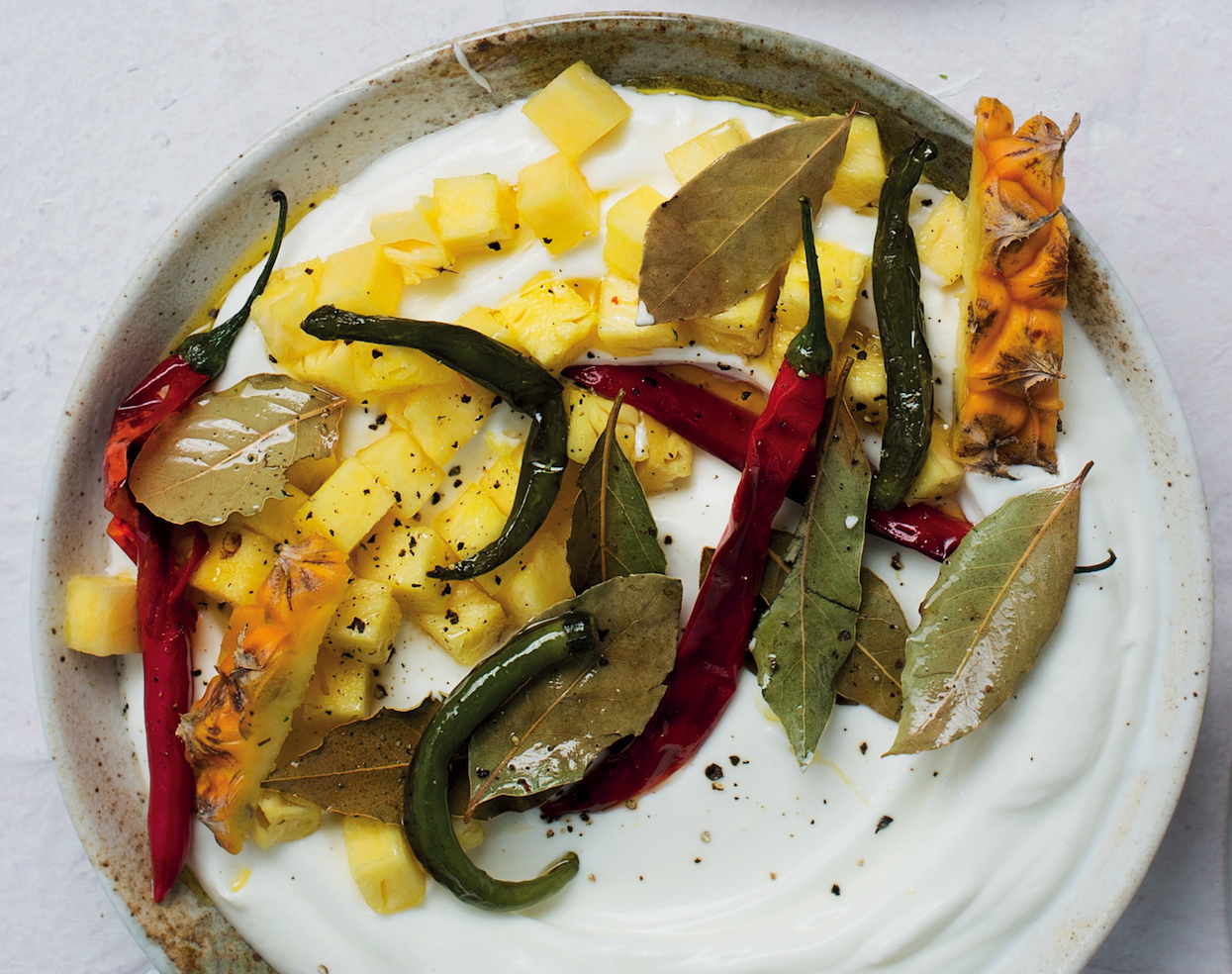 You are currently viewing Spicy pickled pineapple and chilli yoghurt