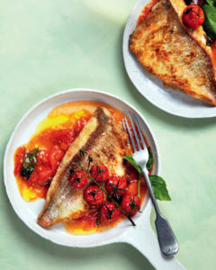 Read more about the article Italian-style grilled fish on olive-oil tomato sauce