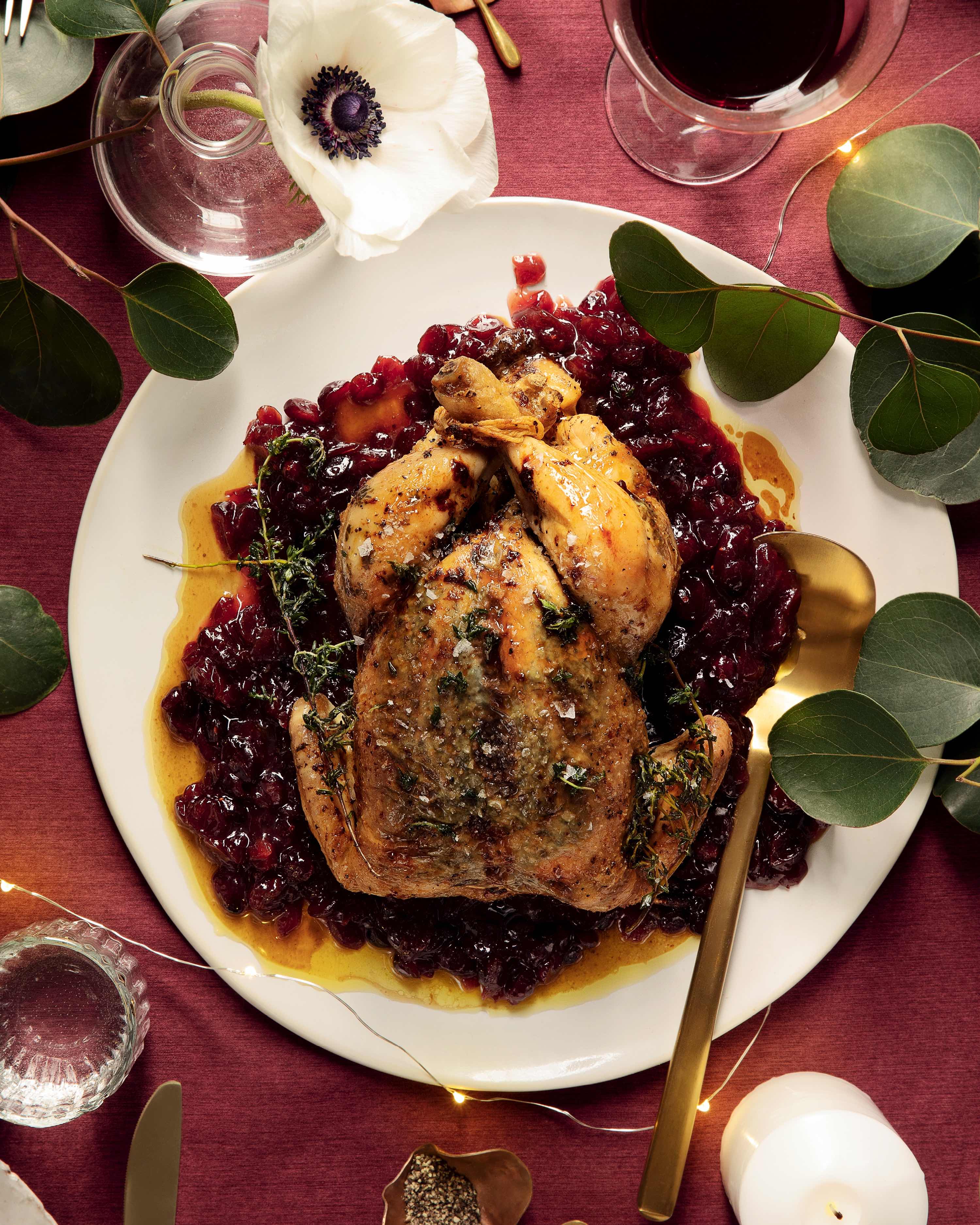 Read more about the article Cook the cover: Herbed chicken with cranberry sauce