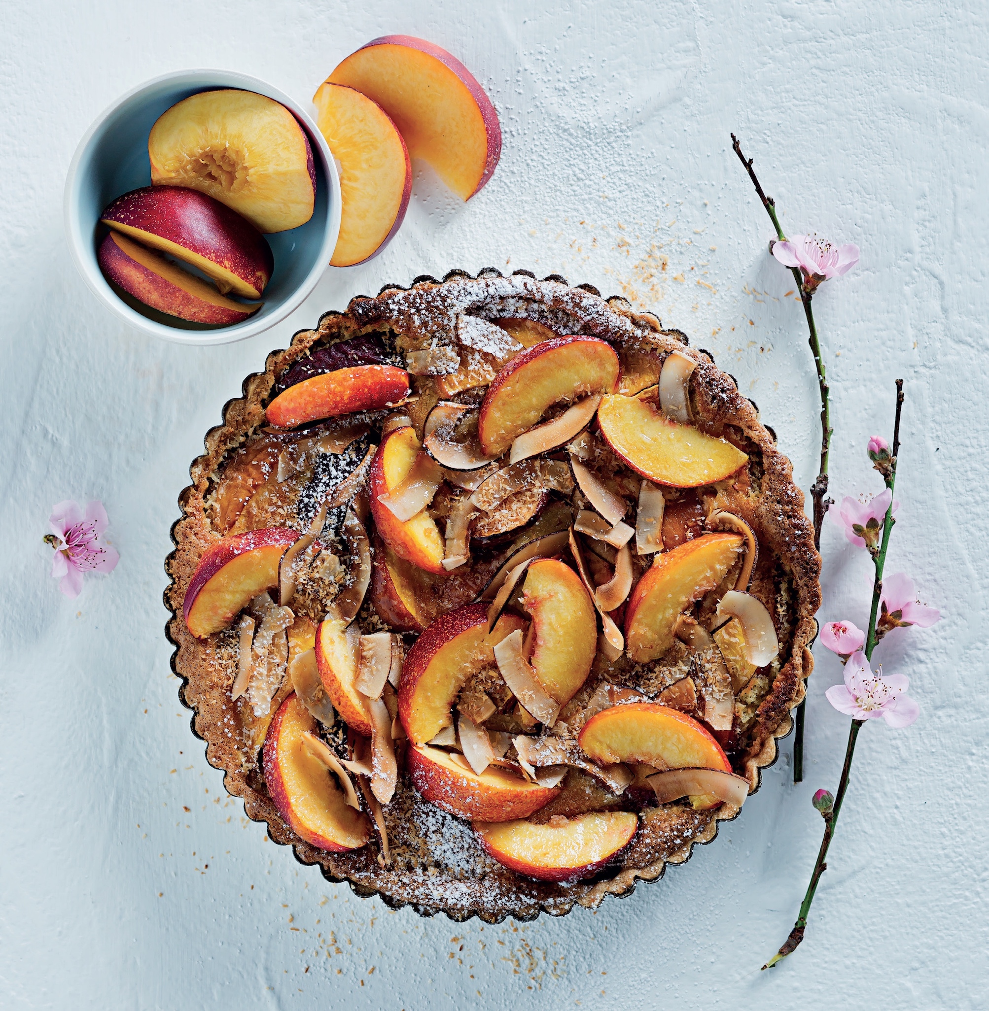 Read more about the article Enjoy this summery coconut & nectarine tart