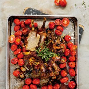Read more about the article Slow-roasted pork crown with baby tomatoes