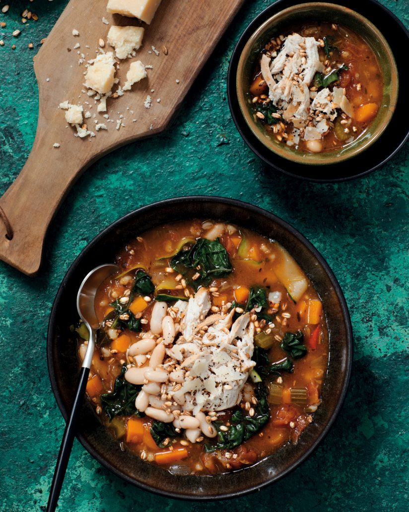 Chicken minestrone soup with toasted pearl barley MyKitchen
