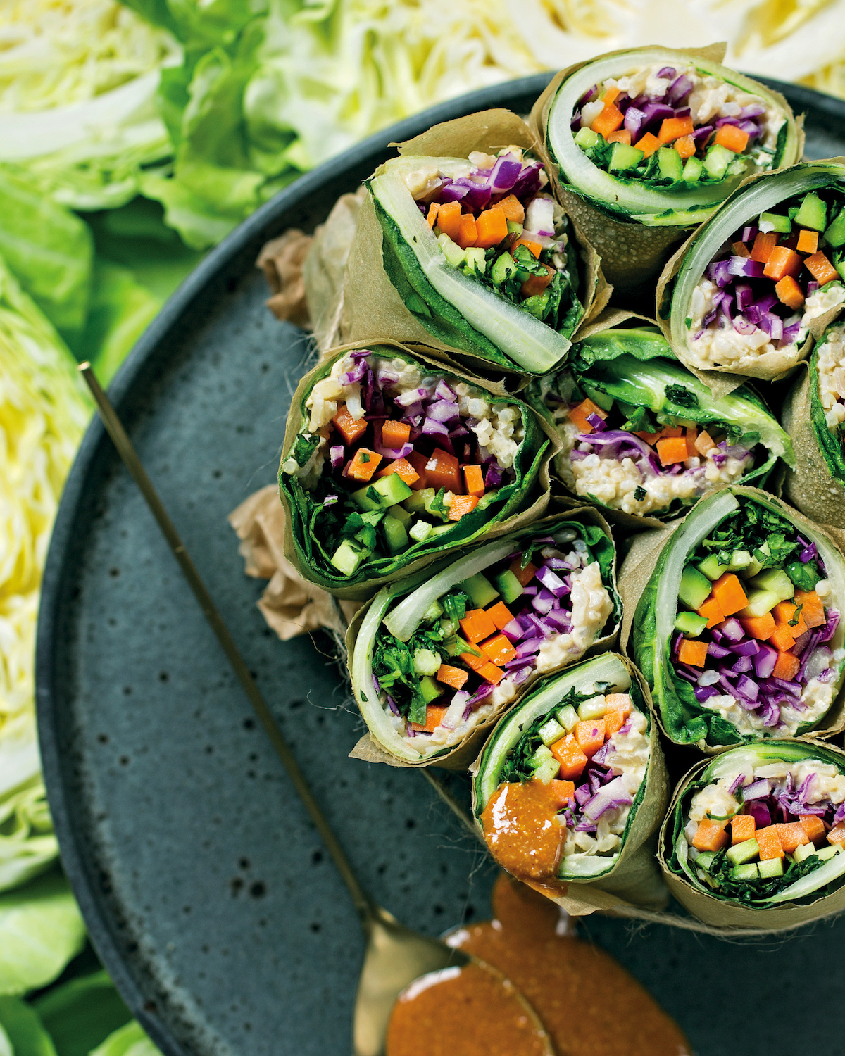 Read more about the article Swiss chard roll-ups with chilli-peanut sauce