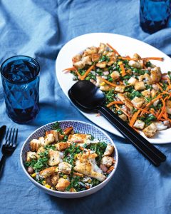 Read more about the article Rice, fish and bean salad with home-made croutons
