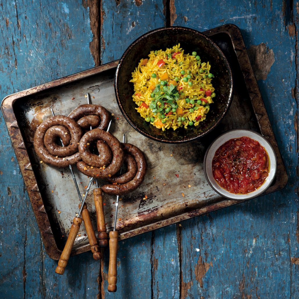 Savoury Rice With Boerewors And Homemade Chutney Sauce Mykitchen