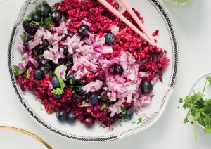 Read more about the article Beetroot tabbouleh with blueberry pickle