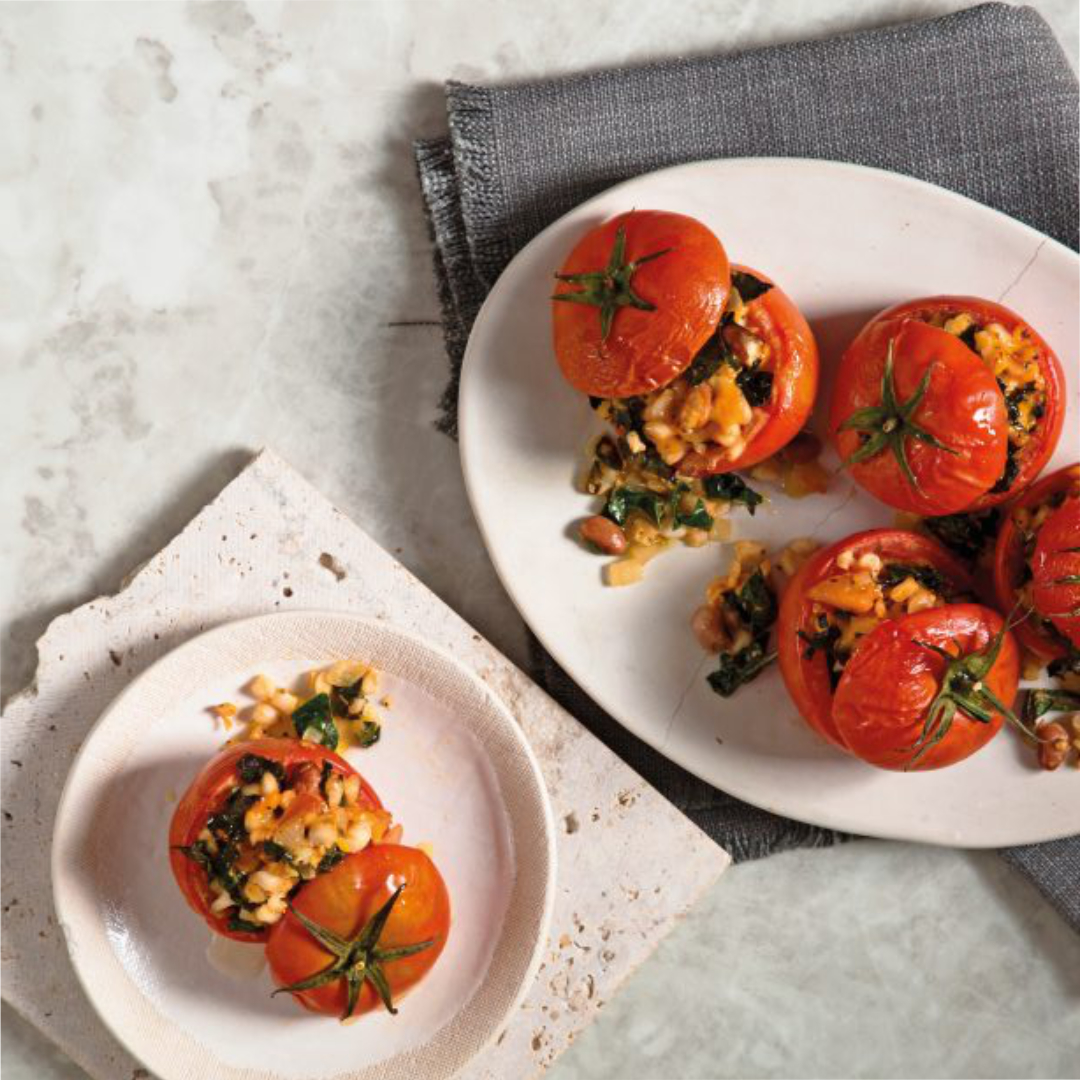 Read more about the article Spinach, Cheese And Samp Stuffed Tomatoes