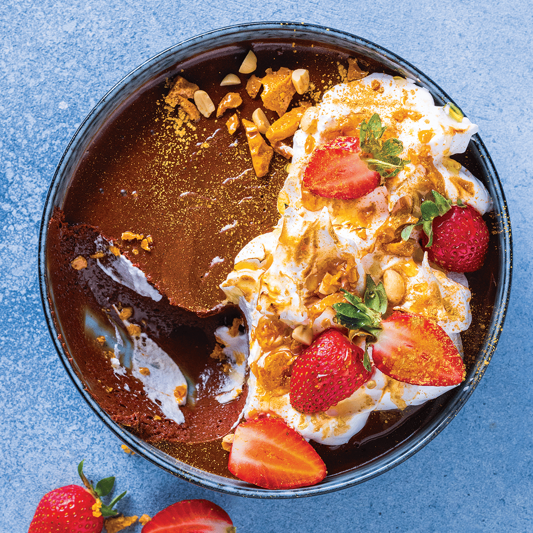 Read more about the article Cook The Cover: Chocolate Mousse With Torched Meringue
