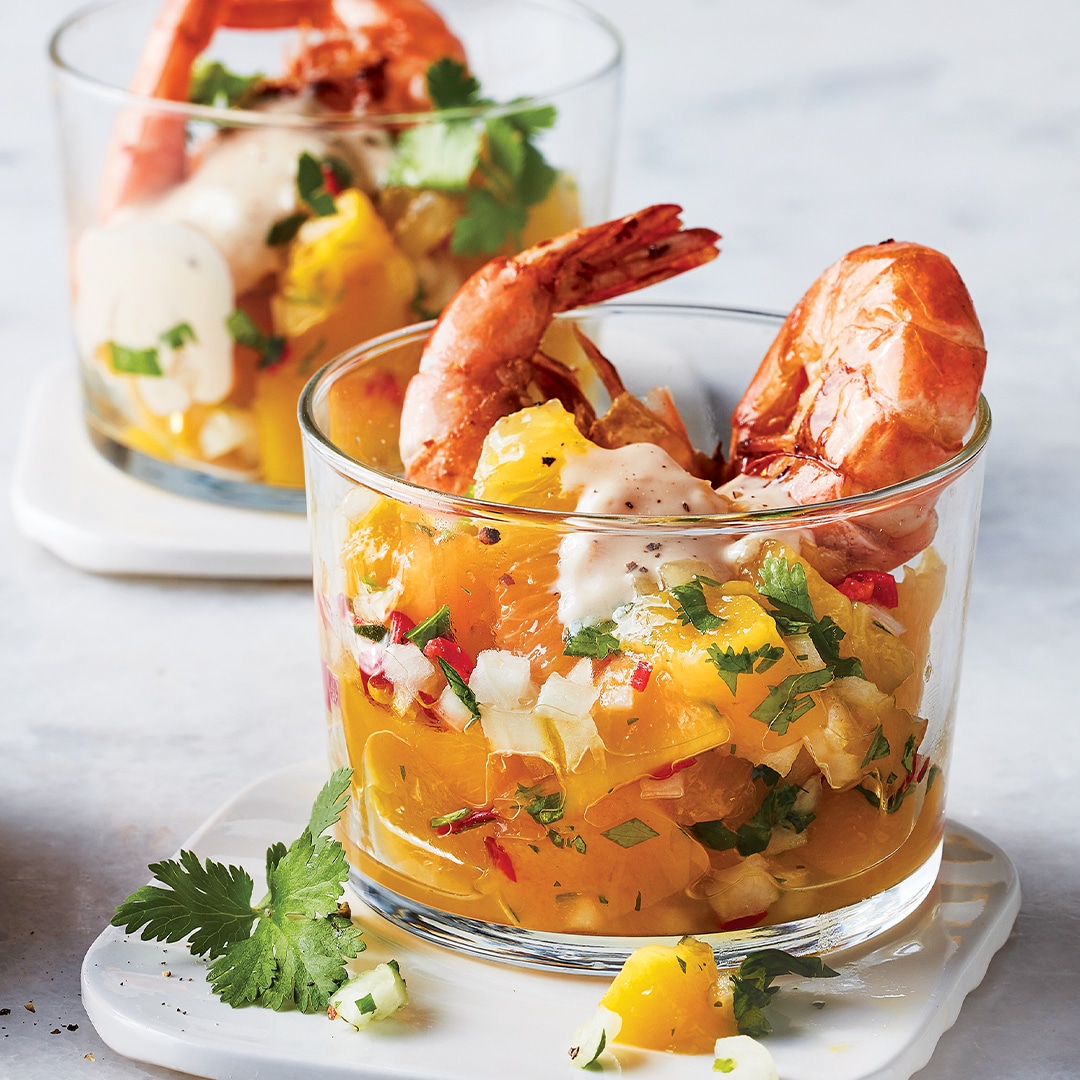 You are currently viewing Zesty Mango, Orange And Chilli Prawn Cocktail