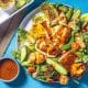 Halloumi salad with corn bread croutons