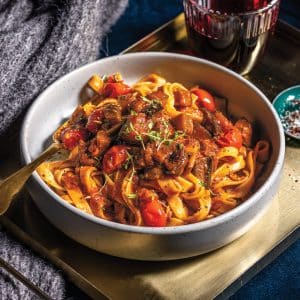 Read more about the article Brinjal ragu on taglietelle 