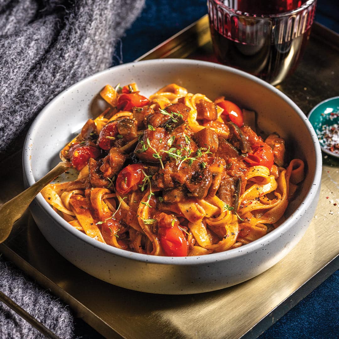 Read more about the article Brinjal ragu on taglietelle 