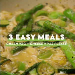 Read more about the article 3 Quick and cheesy green veggie dinners