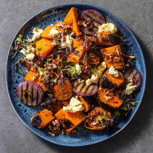 Read more about the article Braaied sweet potatoes with cremezola crunch 
