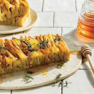 Read more about the article Camembert & pear crinkle quiche 