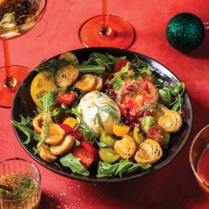 Read more about the article Tomato, mozzarella & pomegranate salad 