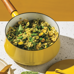 Read more about the article Green risotto with cheap-n-cheerful pesto