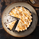 Chocolate stout cake with coffee meringue frosting