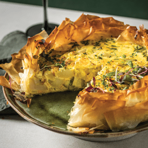 Read more about the article Potato & leek quiche  