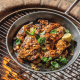 Charred chicken with peanut sauce  